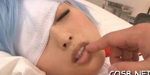 Overwhelming yuu namiki bounces on fat wang