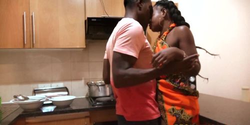 REAL AFRICANS - I cant wait to fuck her tight pussy over the kitchen counter