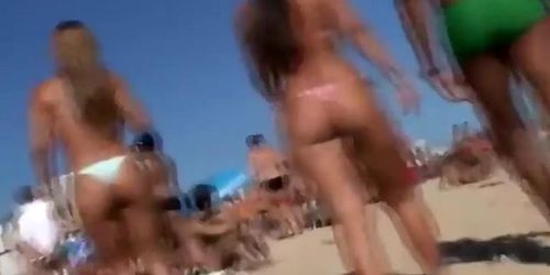 Amazing asses wearing thong bikinis