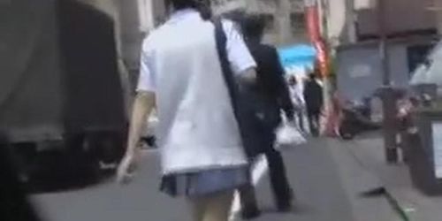 Adorable Japanese chicks in hot public sharking scenes