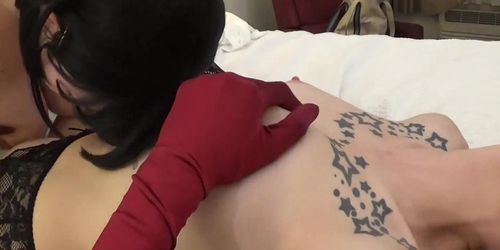 Lesbian Tit Play and Deep Sucking.