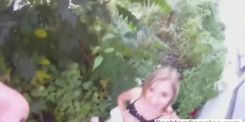 Sexy teen enjoying hardcore outdoor sex in POV