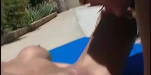 Daniella Rush & Kianna Dior threesome outdoors