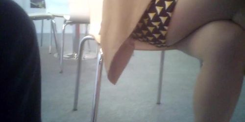 sexy legs in shiny tan pantyhose