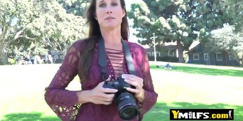 Sofie Marie is lured in a park into getting banged at lovers spot