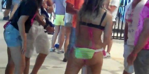 Chicks in skimpy cloths at music festival