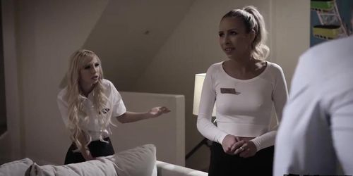 College babes besties shared dick in a threesome (Kenzie Reeves, Alex Legend)