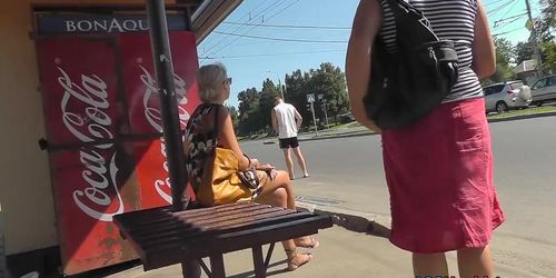 Fresh outdoor upskirt vid with hawt blond