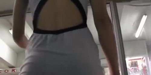 Asses sexily moving up the short petticoat