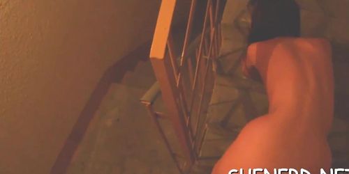 Shy teen in glasses goes wild