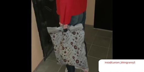 In A Row In My Mouth Stepmother Semen In Public - Cum Twice