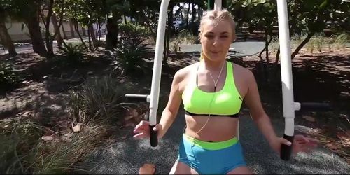 TheRealWorkout - Fitness Vlogger Fucked By Camera Crew (Natalia Starr)