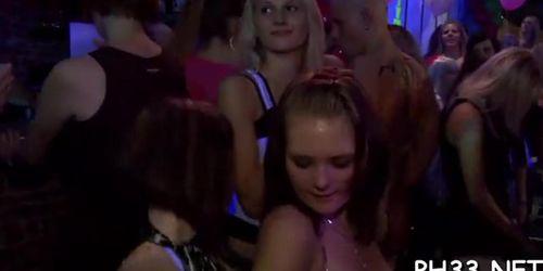 Blonde girl swallowing black dick