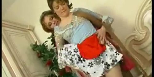 Lesbian mistress overpowers her maid