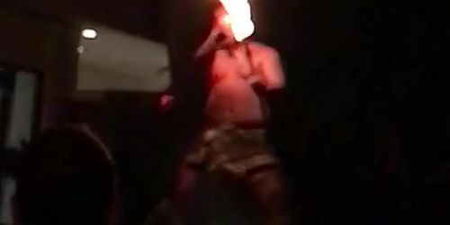 Man plays with fire