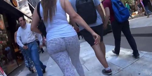 Amazing ass in tight white shorts