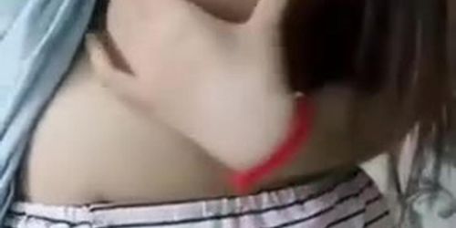 the girl has a big tits on camshow