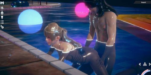 HONEY SELECT 2 - CANDYDOLL-SONYA fucked at night in the pool