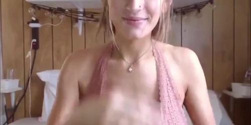 Pregnant girl with huge boobs in bubble bath & masturbating on cam