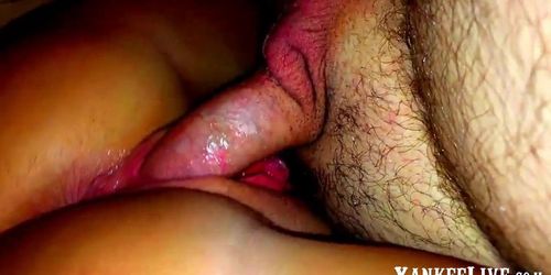 Riding a cock until throbbing creampie