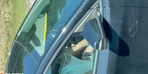 Sucking and Naked on the highway