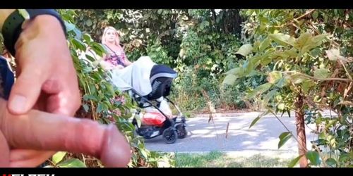 2 women with pram versus 2 young people