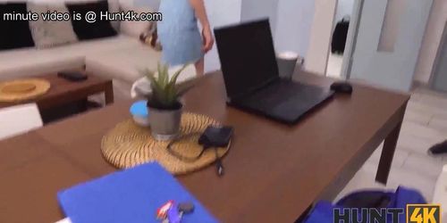 Hunt4K. Man Penetrates The Skinny Chick In Front Of Her Old Boyfriend