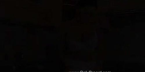 ONLYBREAST - Nena desagradable aplastando sus grandes pechos con fuerza y provocando