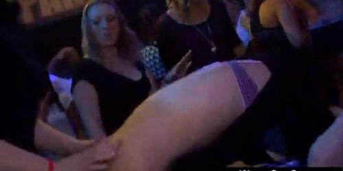 Male strippers jizzing on party girls