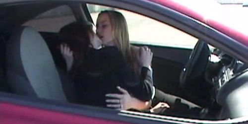 AMATEURCANADA - No Sound: Busty horny party kissing lesbians flashing outdoors to cameraman