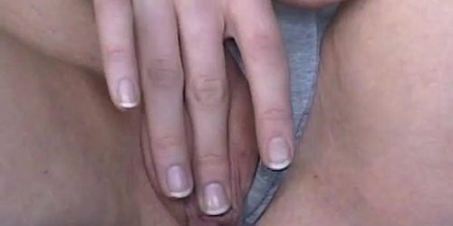 AMATEURCANADA - Redhead geek Jessica masturbating on futon upskirt horny amateur