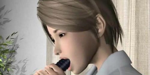Busty 3d cartoon hottie masturbating