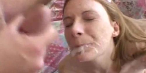 CUMSHOTS N FACIALS - Teen Sweetie Gets a Facial