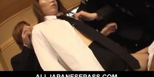 ALL JAPANESE PASS - No Sound: Sexy teen in stockings shows how to getem hard