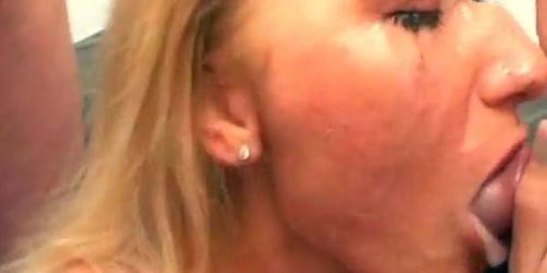 Delectable blonde babe sucks and fucks