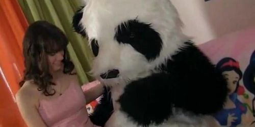 PANDA FUCK - Young fairy revived toy panda and suck