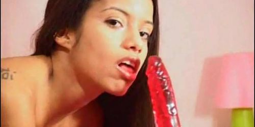 LITTLELUPE - Sizzling Latina Teen Shoves A Dildo Up Her Twat