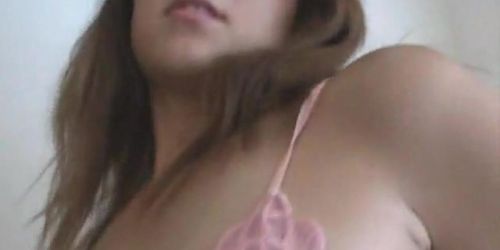 Stripping And Licking Her Titties