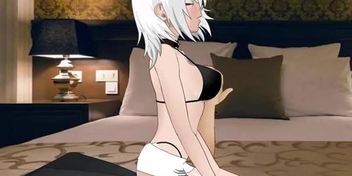 Sex with a white-haired beauty (Clothed Sex Ver.)