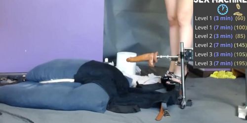 Horny Teen Rides the Fuck Machine