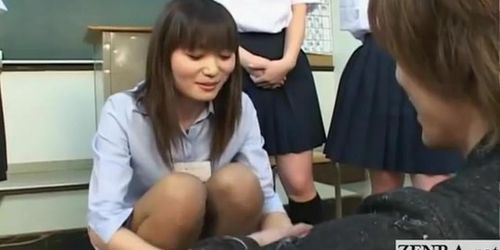 Subtitled Japanese schoolgirls teacher kiss interviews