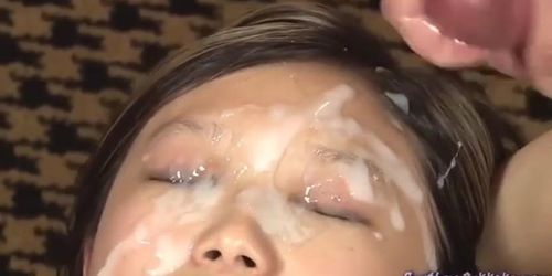 Little mina takes facial