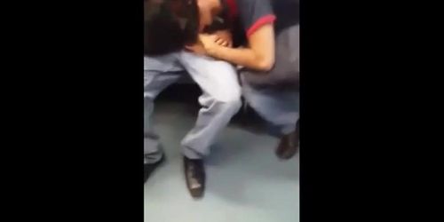 Cock sucking in public transport