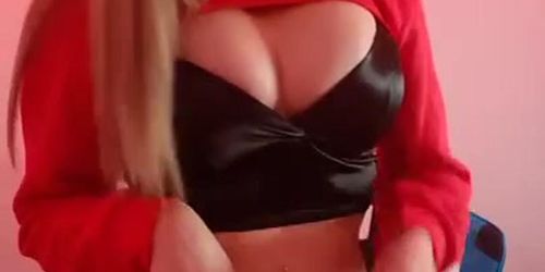 SharonWinner Lewd Red Thong Tease Video Leaked