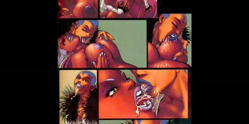 Comics: Interraciale enorme borsten grote lul