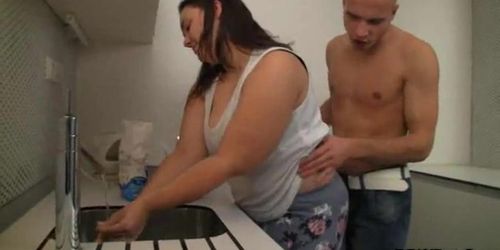 BBWBET - Hot BBW sex at the kitchen - video 1