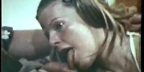 Vintage pig-tailed girl fucking and sucking