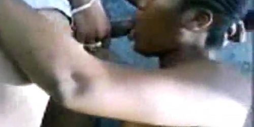 Ebony Teen Slut Homemade Threesome