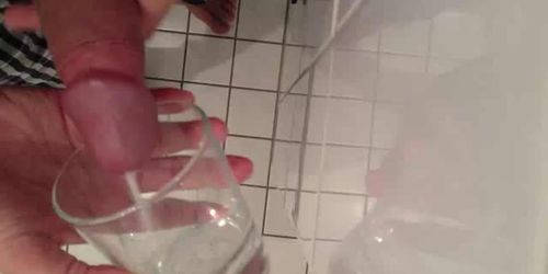 Massive cumshot in a glass