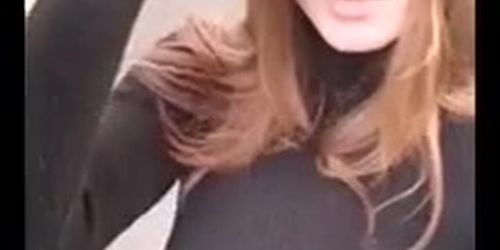 teen Flashing boobs in The hood